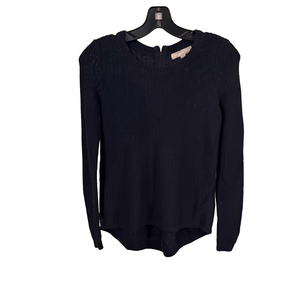 Banana Republic Women’s Navy Blue Sweater Scoop Neck Gold Back Zip Sz SP